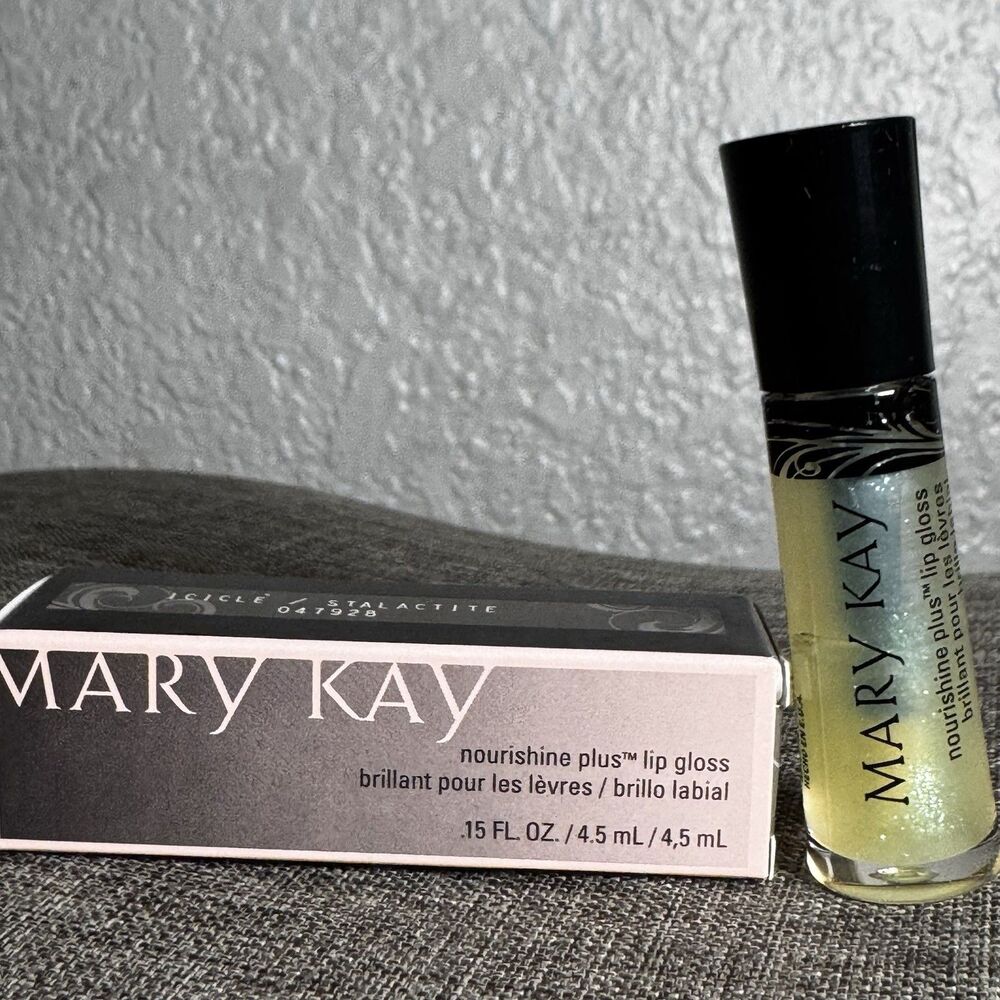 Mary Kay Nourishine Plus Lip Gloss ICICLE ~ NIB .15 Oz 047928 Glitter Clear